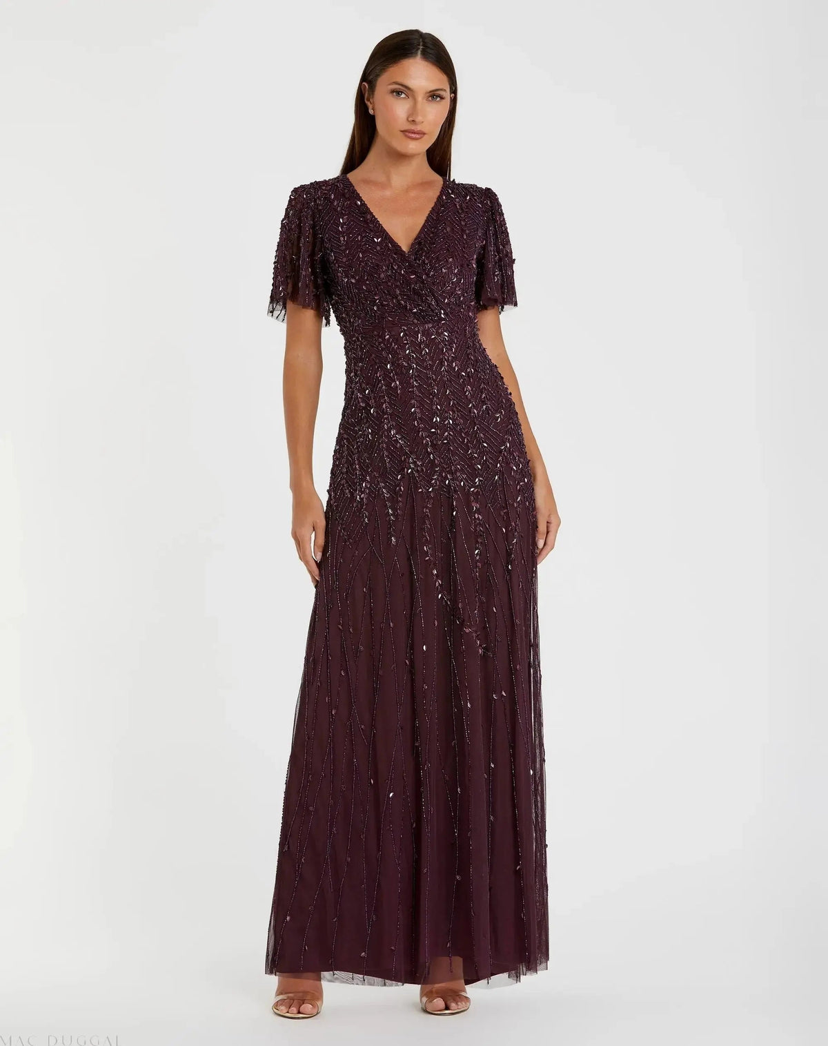 Women's Purple Dress - Purple Sequin Mesh