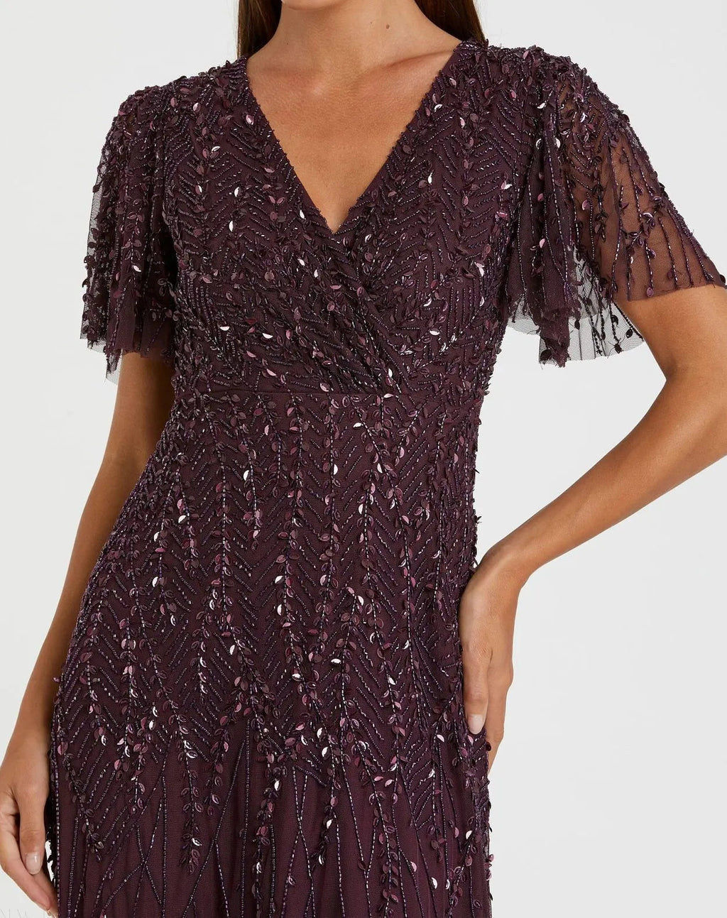 Women's Purple Dress - Purple Sequin Mesh