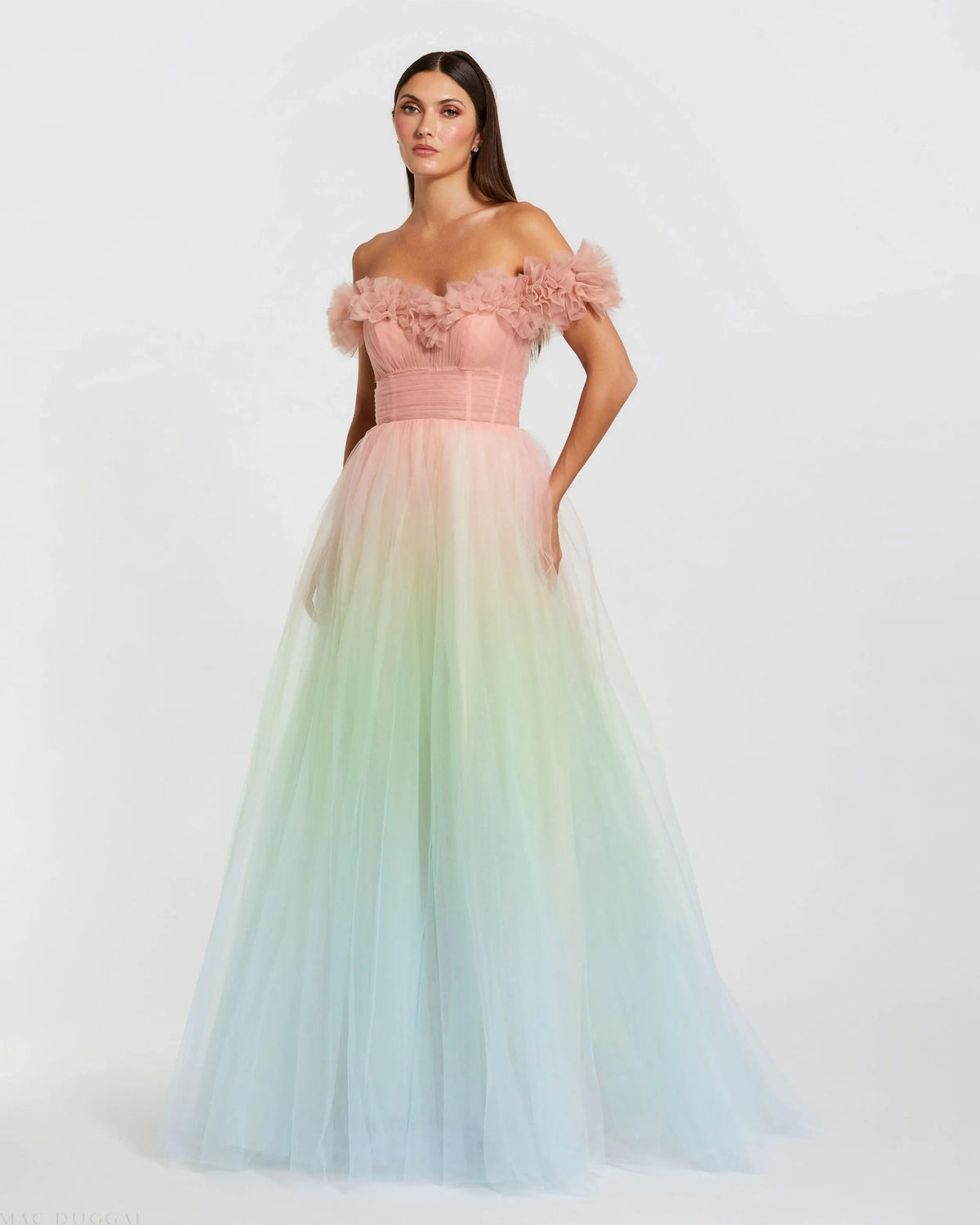 Women's Dress - Blue Ruffle Pleated