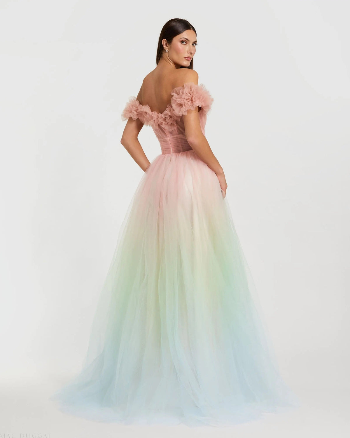 Women's Dress - Blue Ruffle Pleated