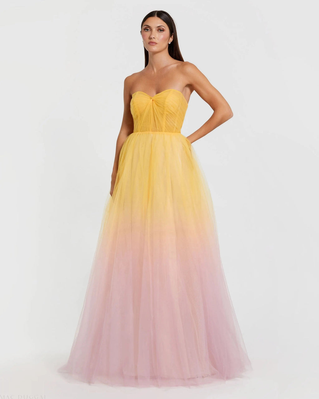 Women's Pink Dress Strapless - Pink Ruched