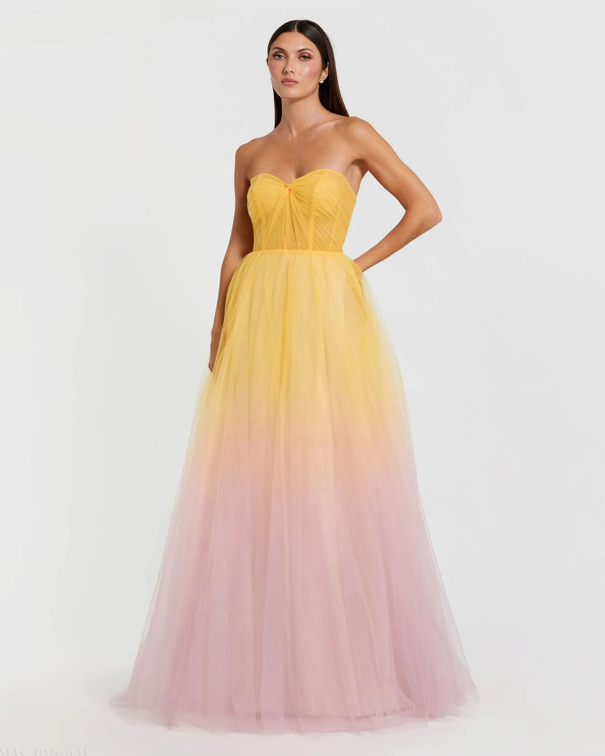 Women's Pink Dress Strapless - Pink Ruched