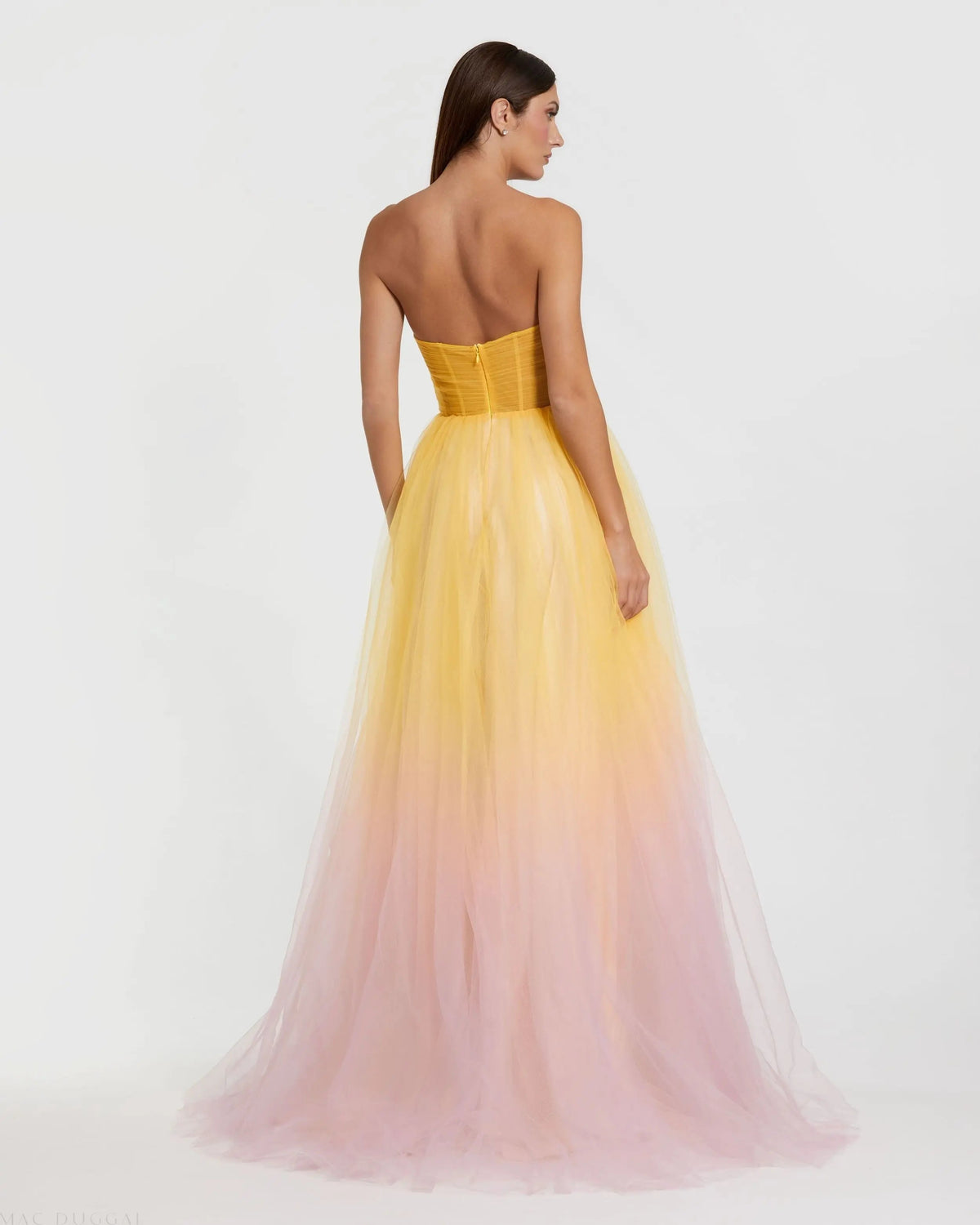 Women's Pink Dress Strapless - Pink Ruched
