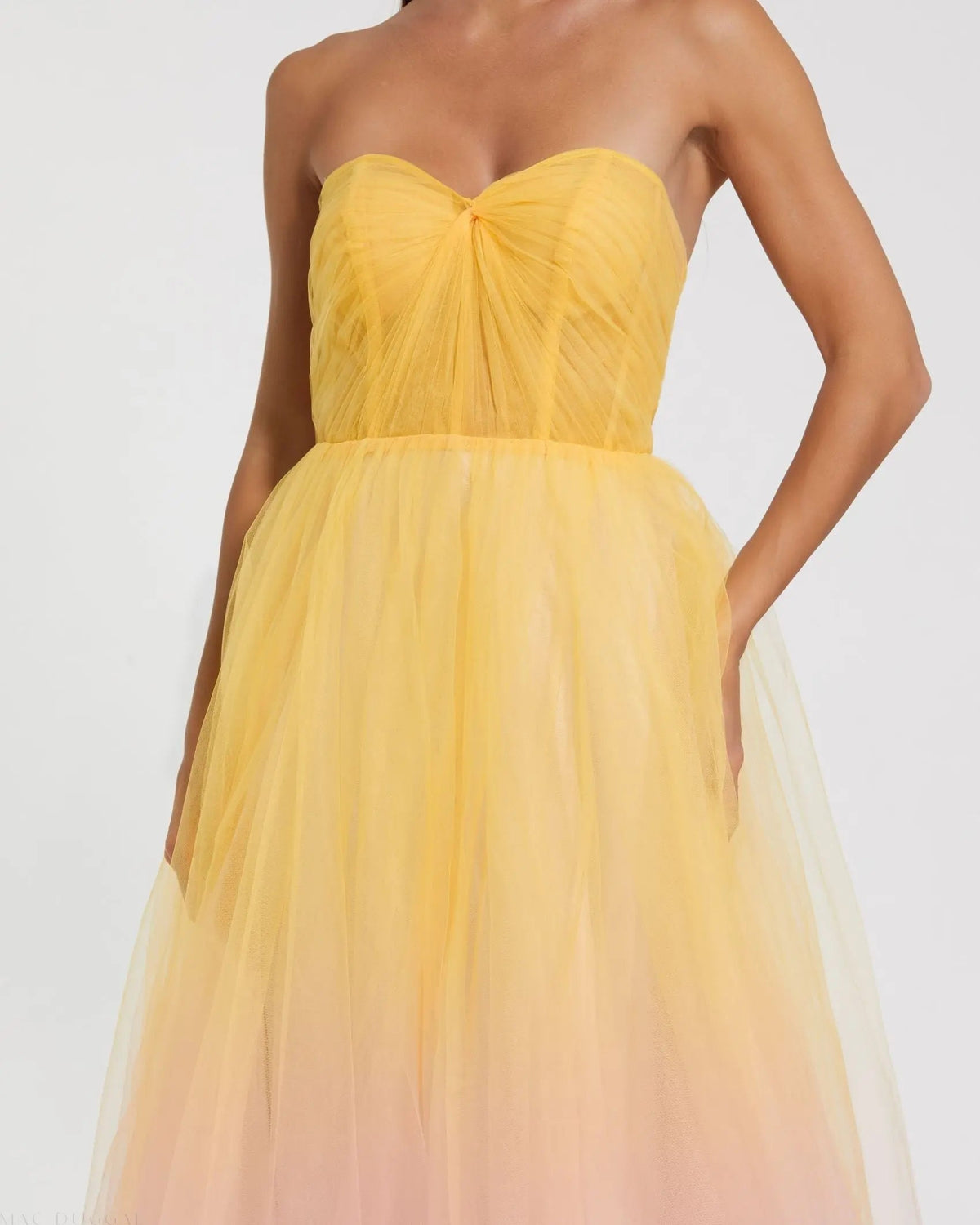Women's Pink Dress Strapless - Pink Ruched