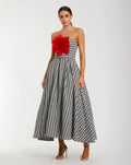 Women's Black Midi Dress Strapless - 37068