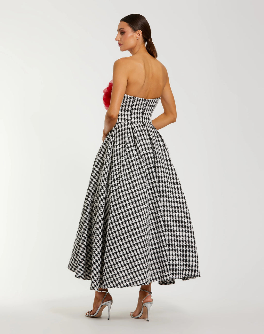 Women's Black Midi Dress Strapless - 37068
