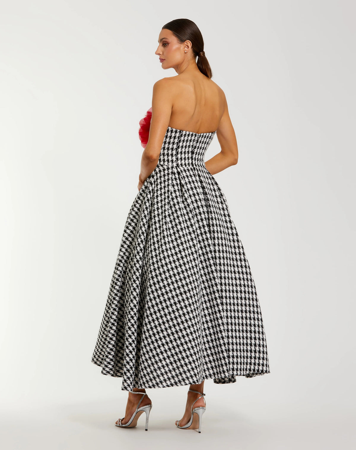 Women's Black Midi Dress Strapless - 37068