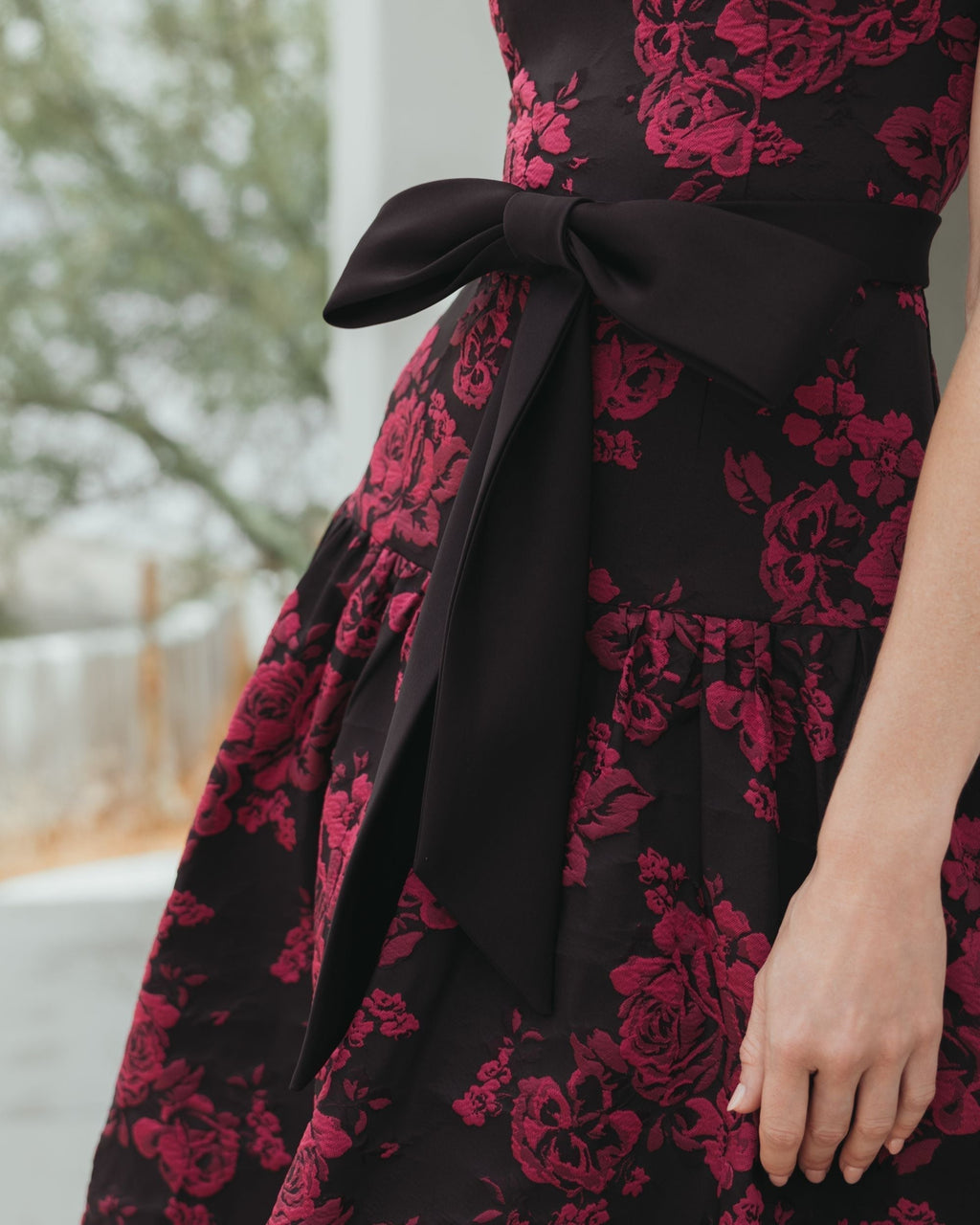 Women's Black Midi Dress Satin