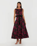 Women's Black Midi Dress Satin