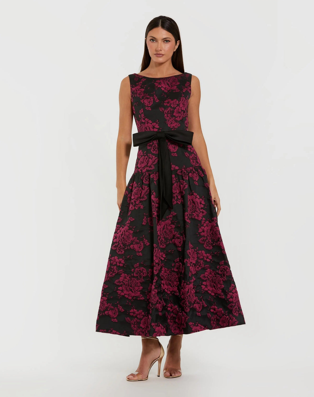 Women's Black Midi Dress Satin