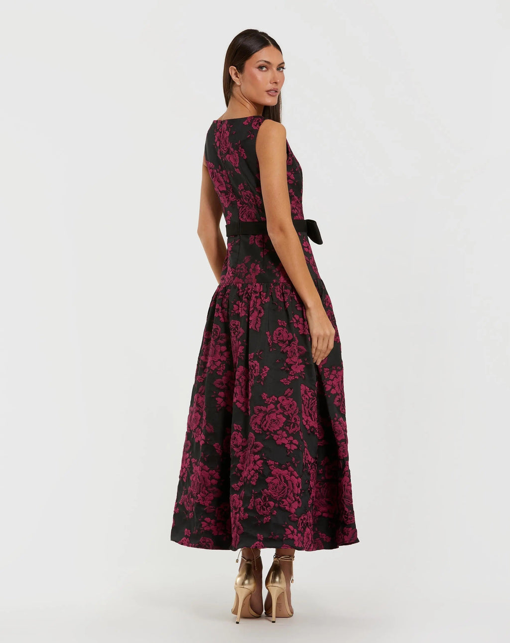 Women's Black Midi Dress Satin