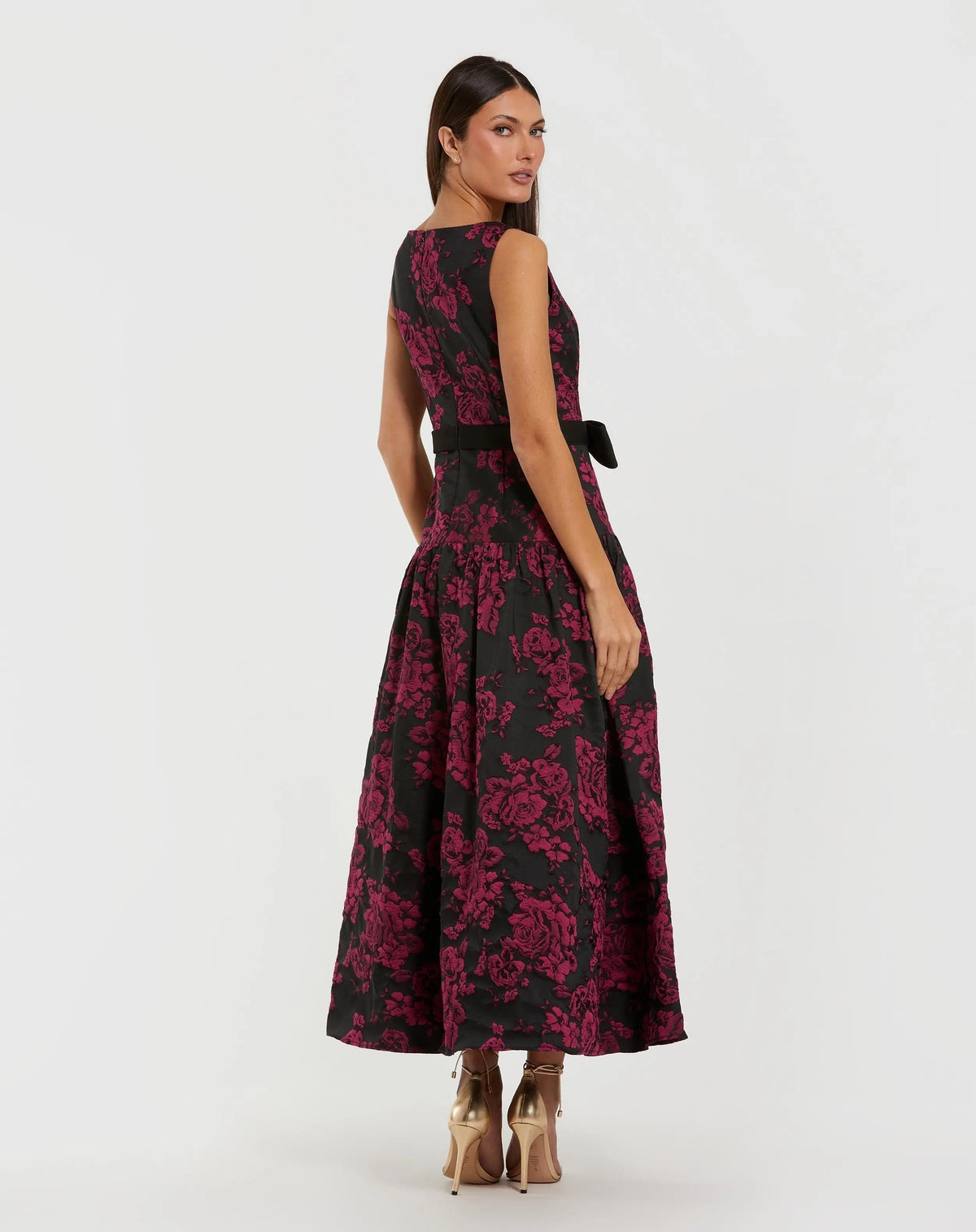 Women's Black Midi Dress Satin