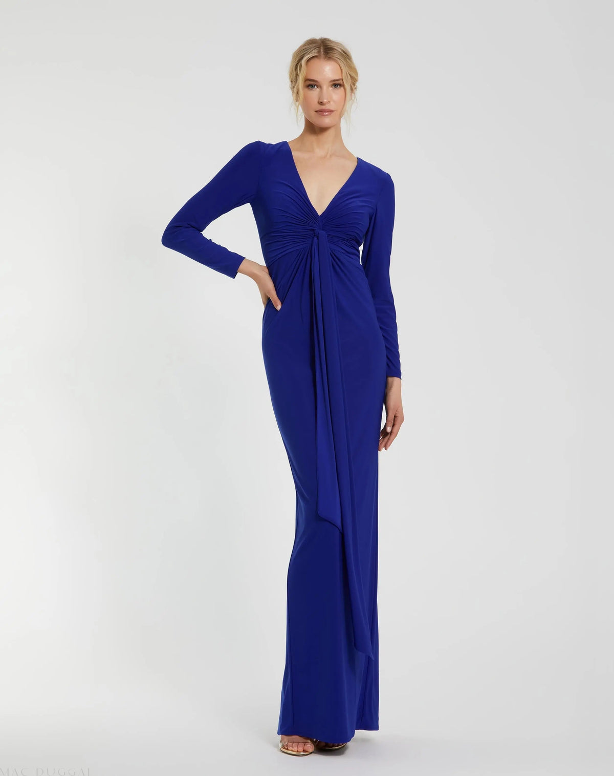 Women's Blue Dress - Blue Ruched