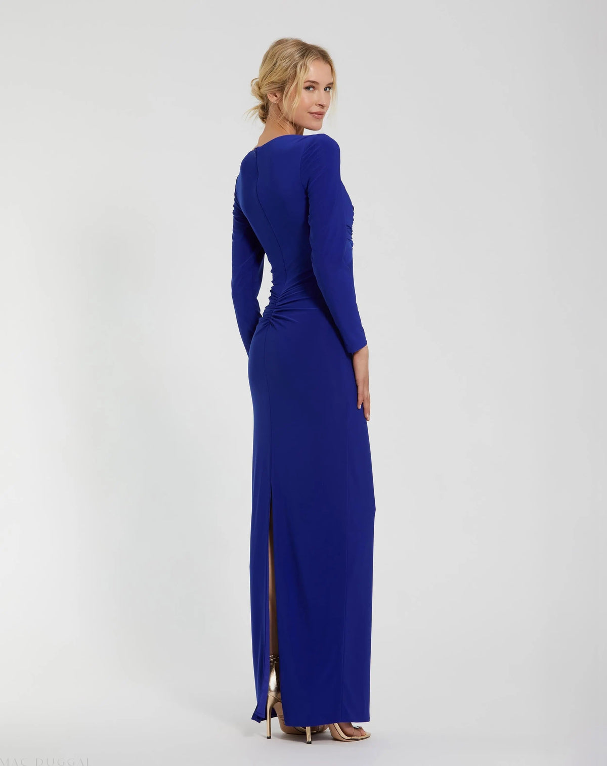 Women's Blue Dress - Blue Ruched