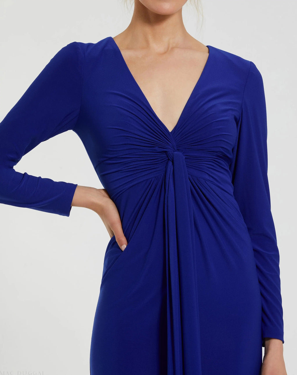 Women's Blue Dress - Blue Ruched