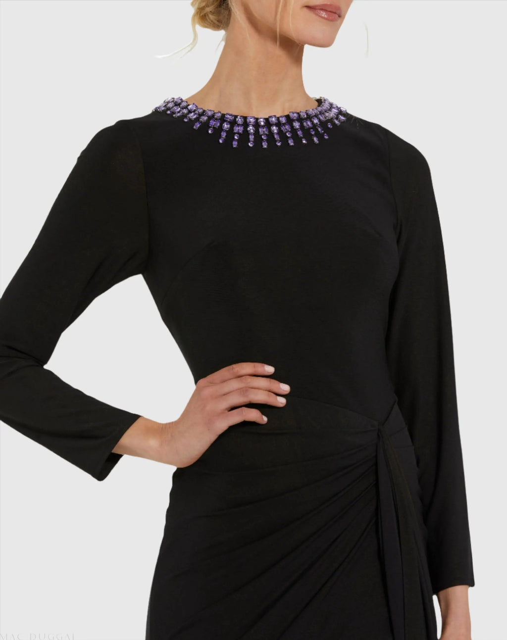 Women's Black Dress Ruched - 44069