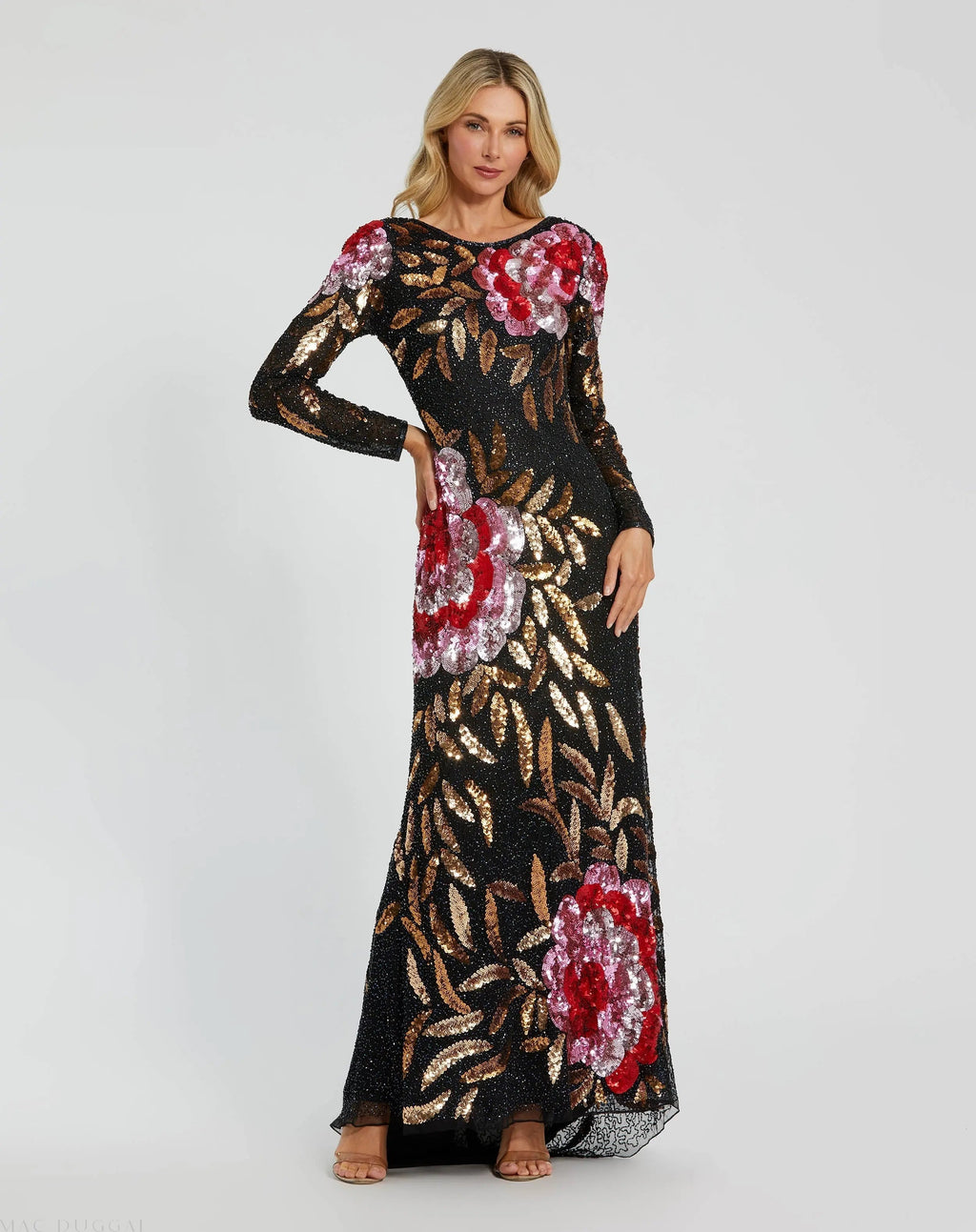 Women's Black Dress Floral - 4566