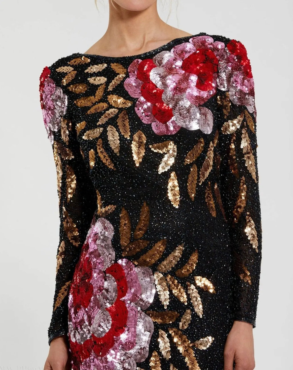 Women's Black Dress Floral - 4566