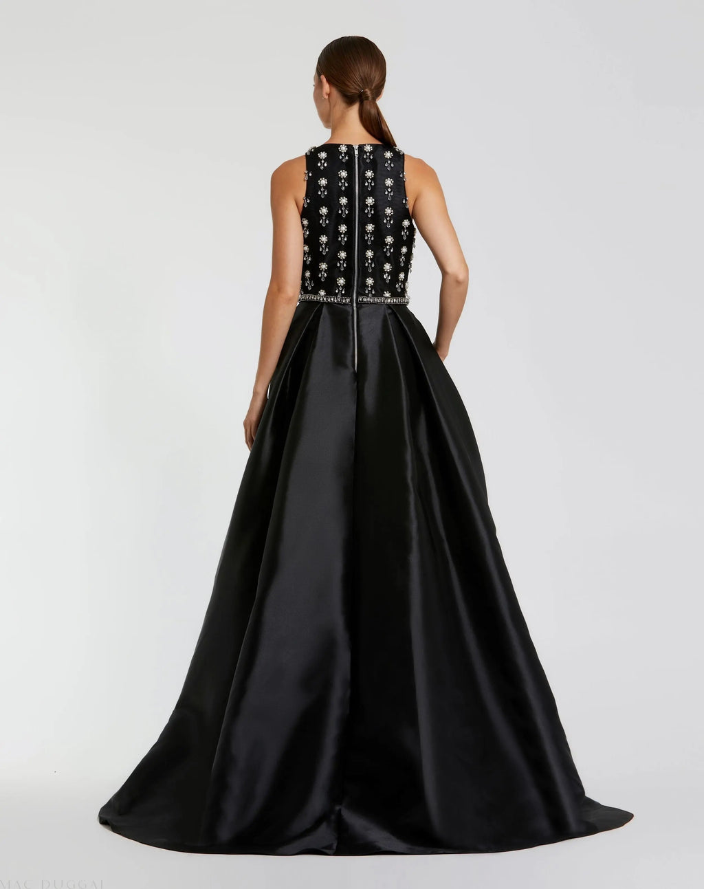Women's Black Dress Sleeveless - Black Satin