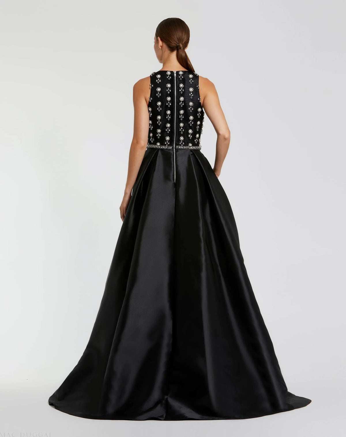 Women's Black Dress Sleeveless - Black Satin