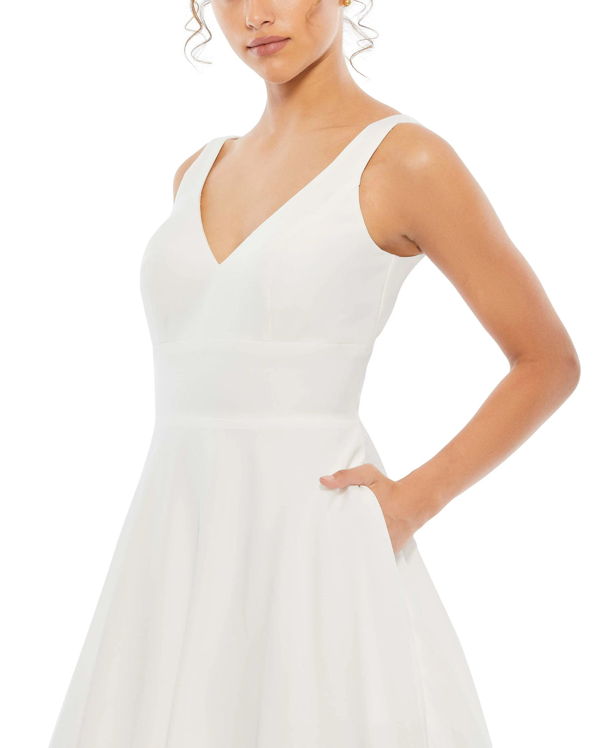 Women's White Dress Sleeveless - Black