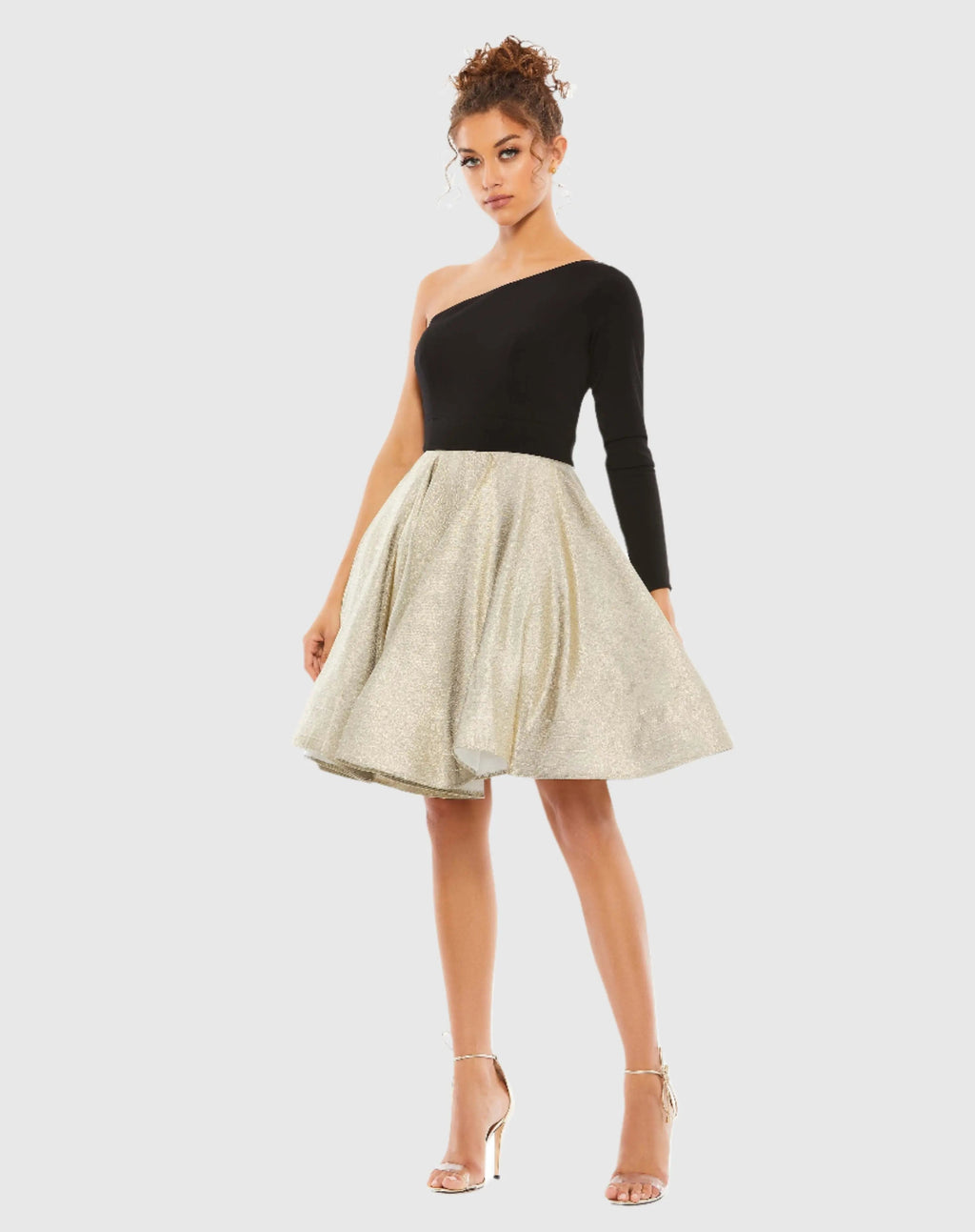 Women's Black Dress One Shoulder - 48929