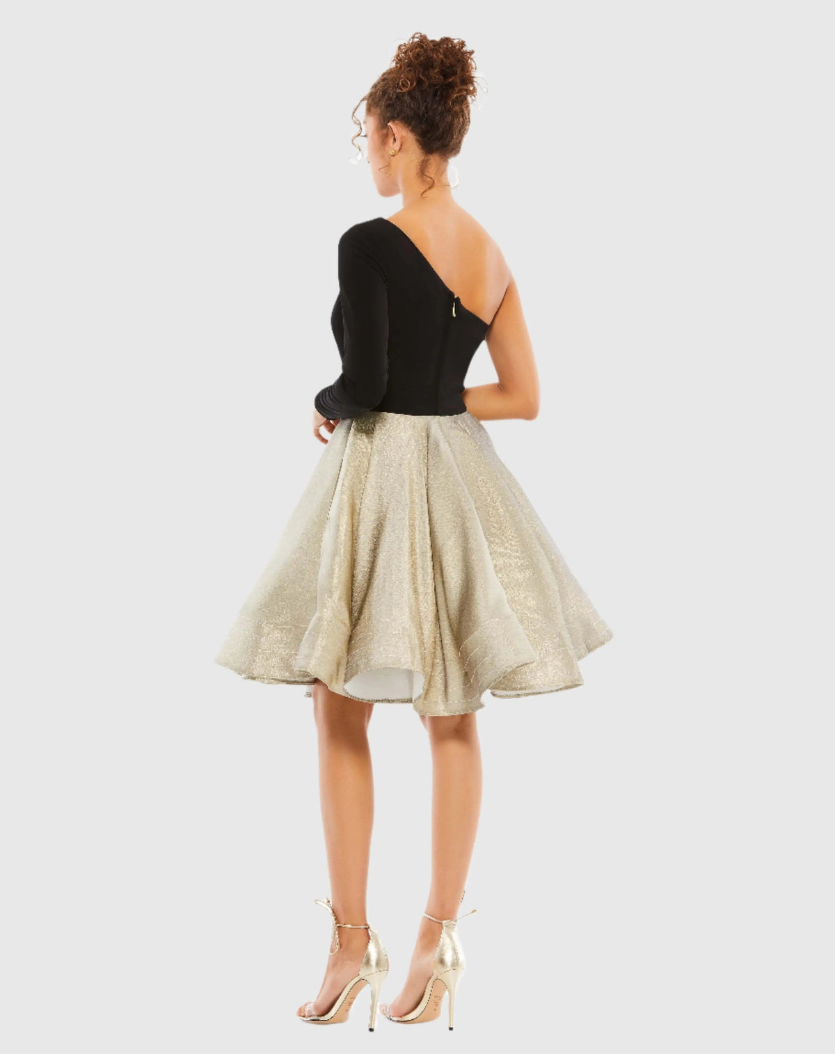Women's Black Dress One Shoulder - 48929