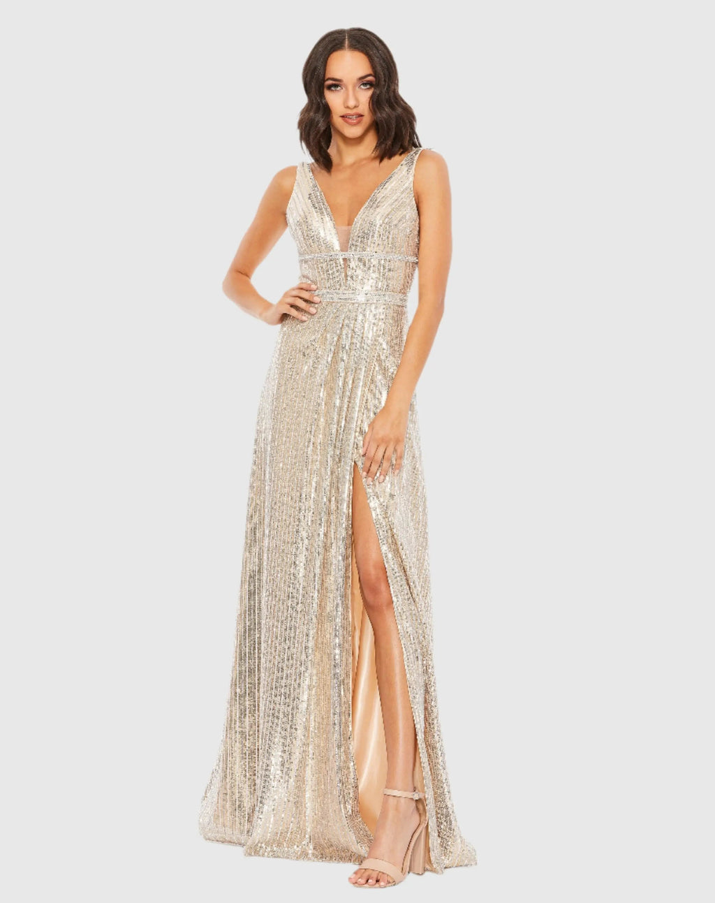Women's Silver Dress Sequin - Sequined Gown