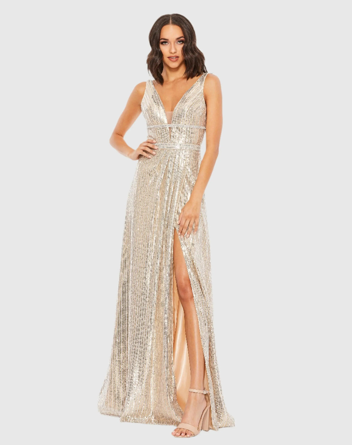 Women's Silver Dress Sequin - Sequined Gown
