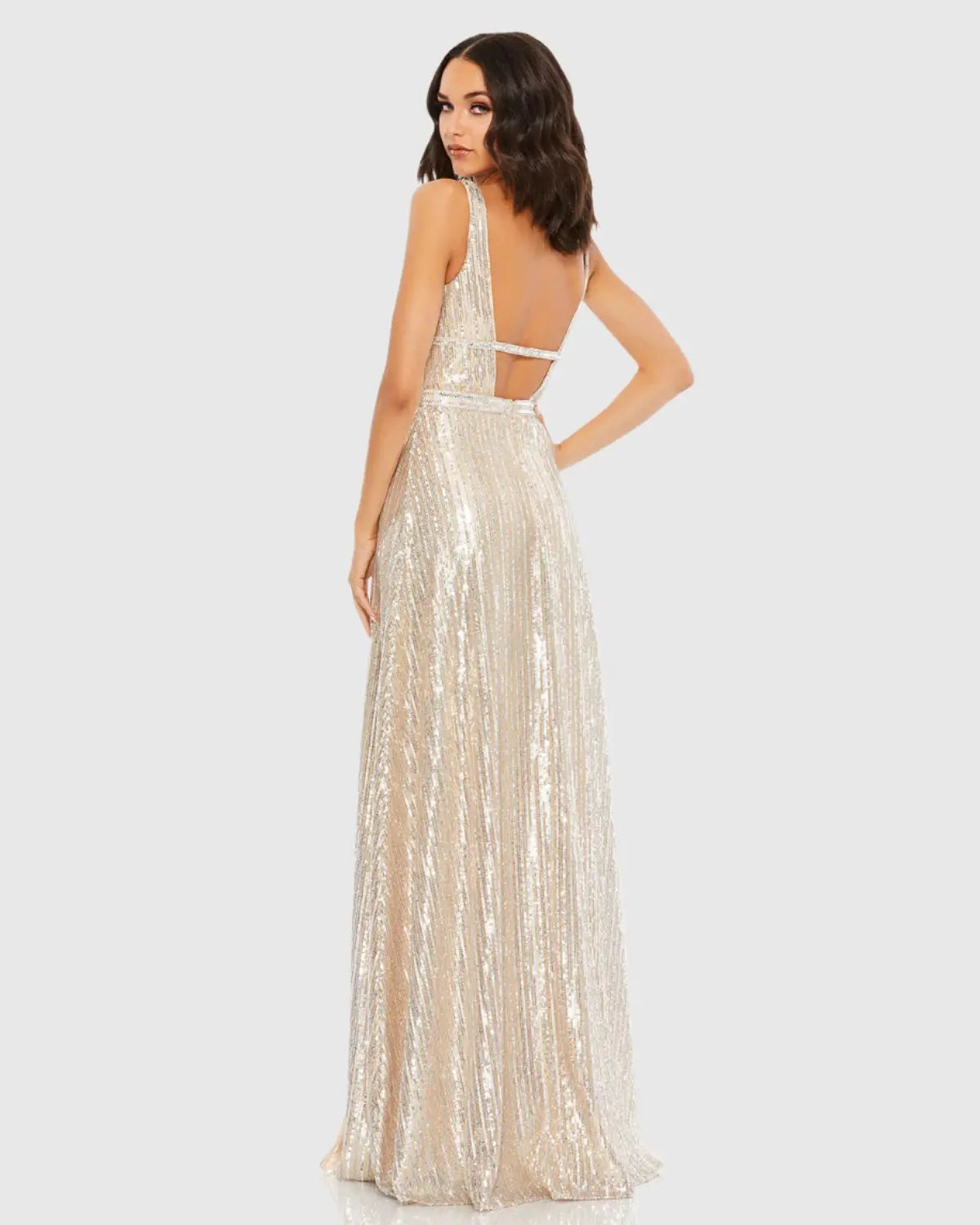 Women's Silver Dress Sequin - Sequined Gown
