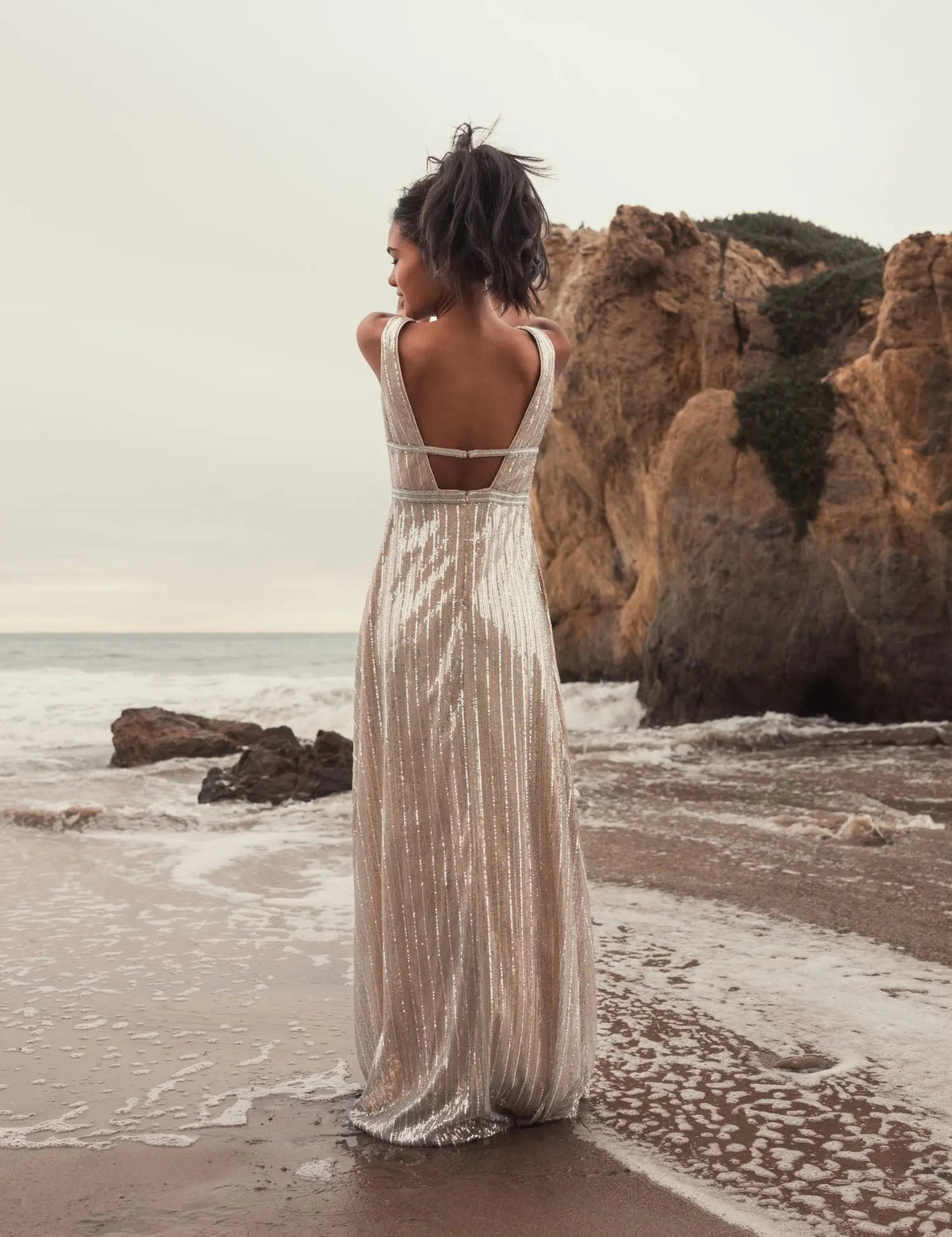 Women's Silver Dress Sequin - Sequined Gown