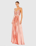 Women's Evening Dress for Evening & Special Occasions - Satin Pleated