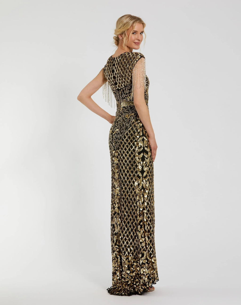 Women's Black Dress Sleeveless - Black Sequin Floral