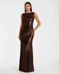 Women's Brown Dress - Black Ruffle