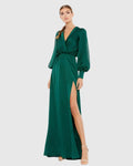Women's Green Dress - Green Satin