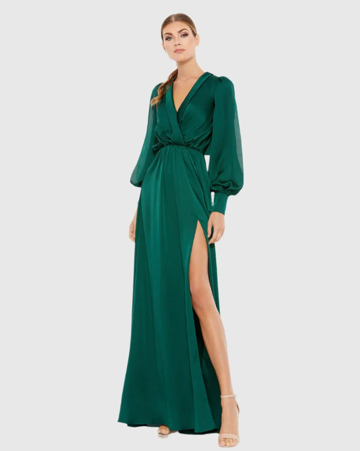 Women's Green Dress - Green Satin