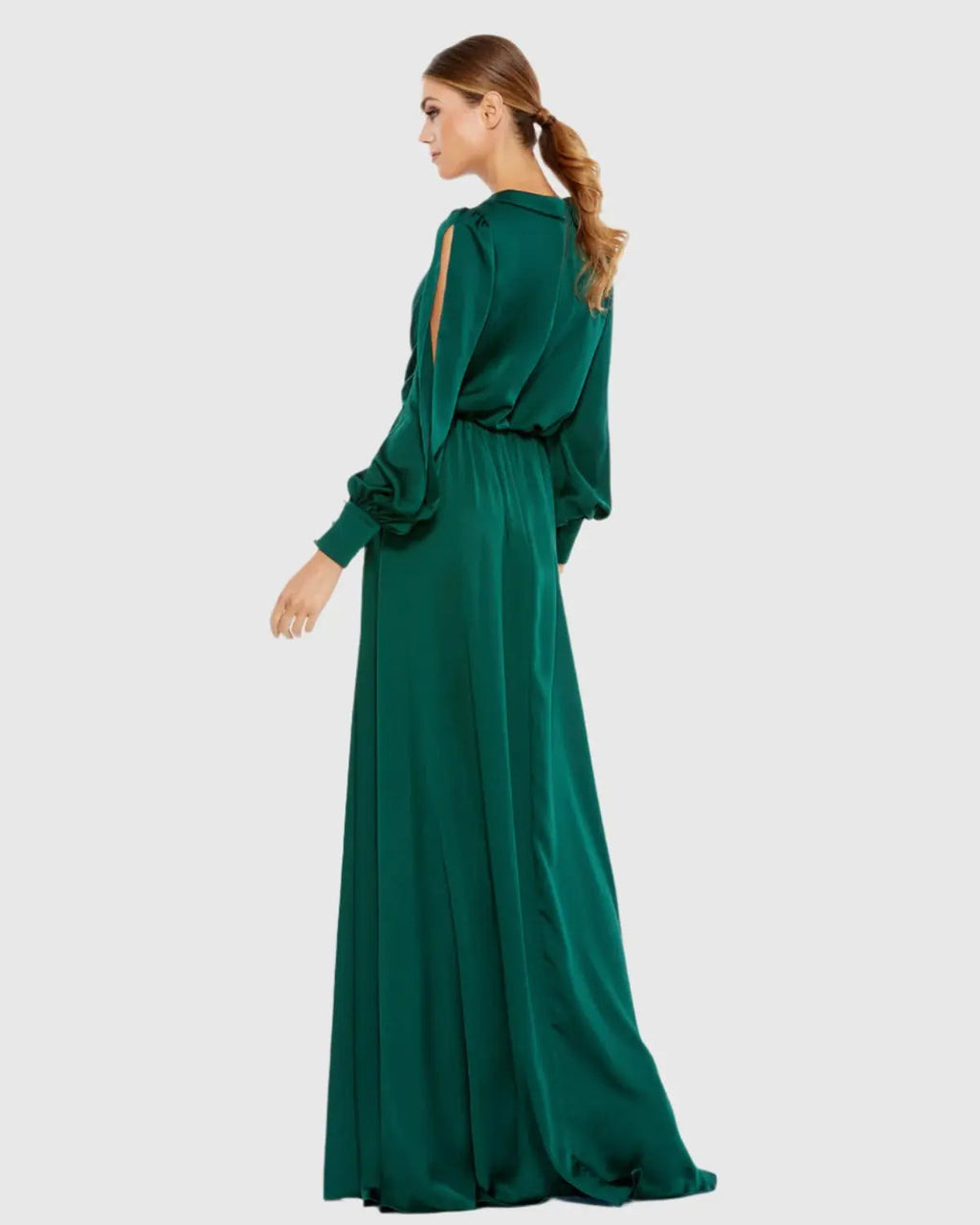 Women's Green Dress - Green Satin