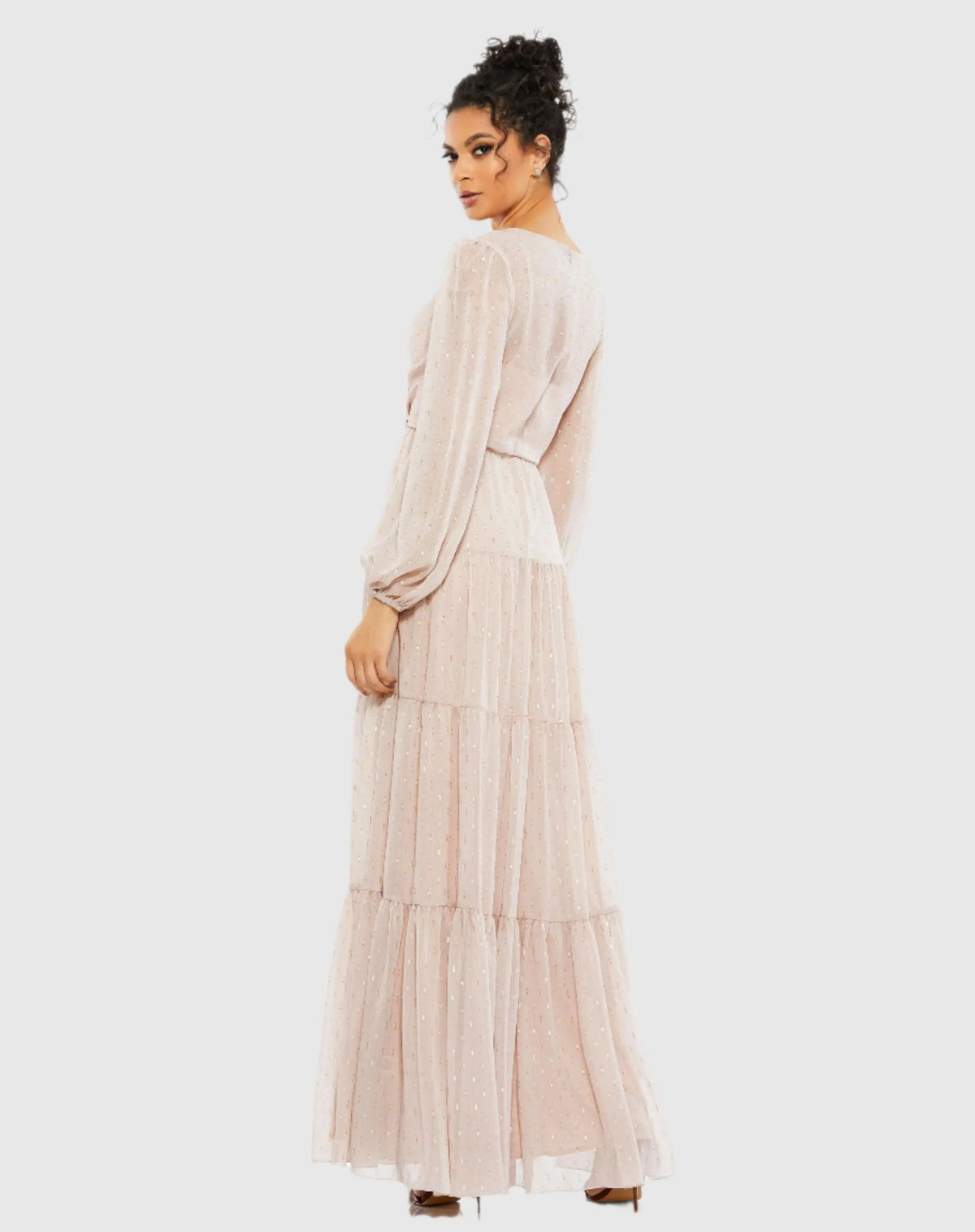 Women's Pink Dress - Pink Ruffle Chiffon