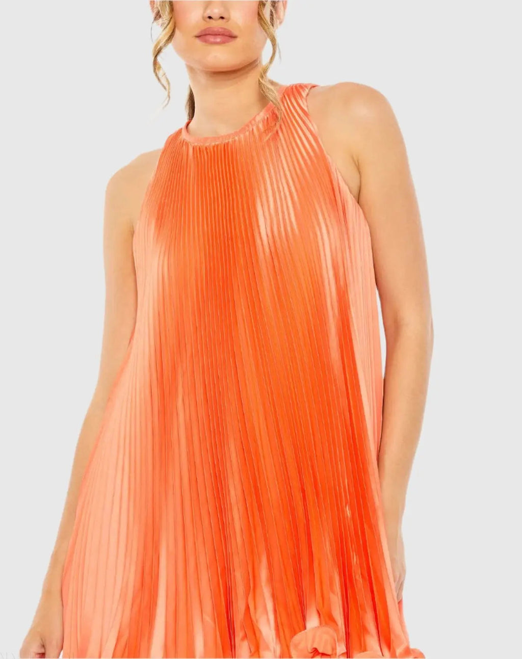 Women's Orange Mini Dress Halter