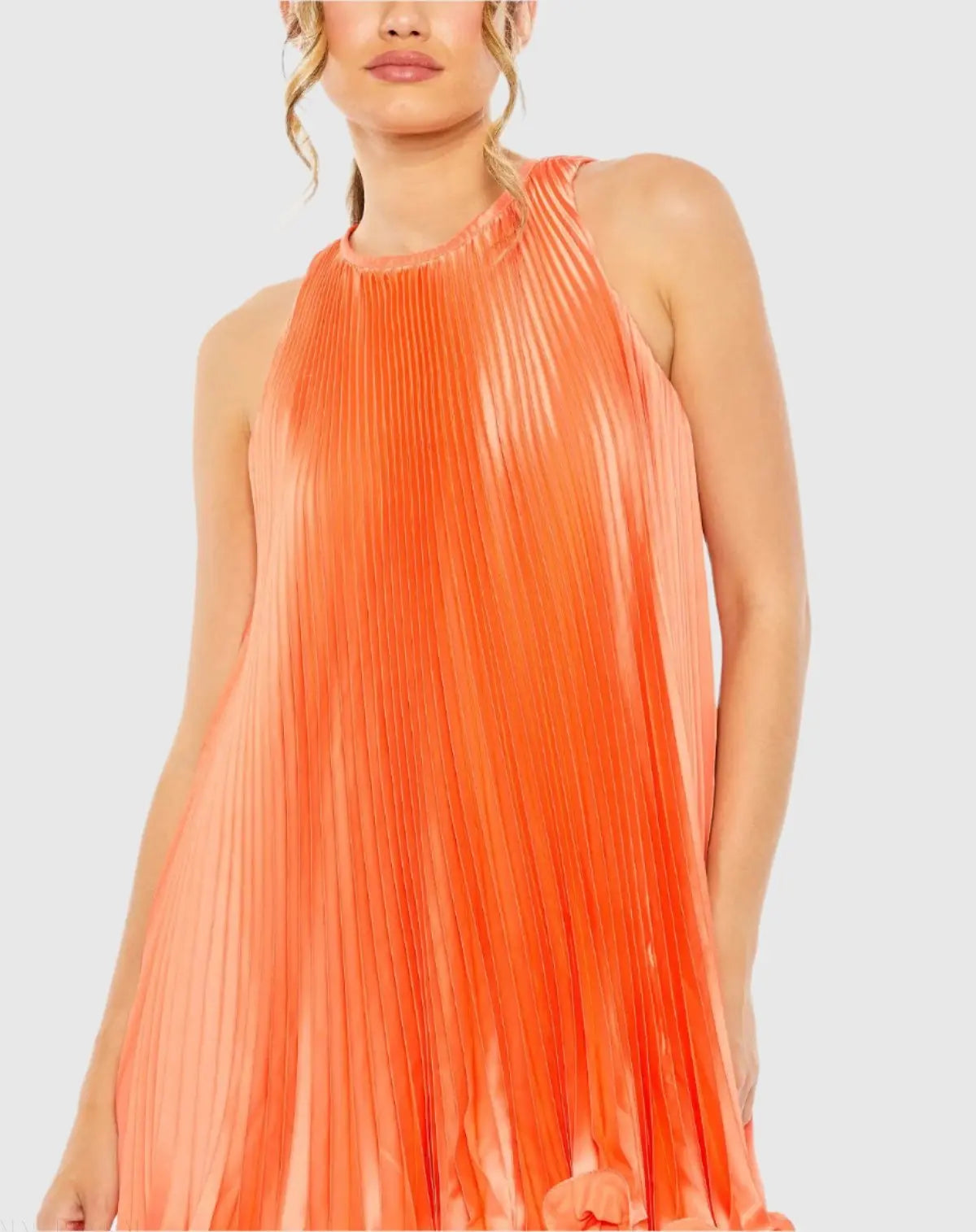 Women's Orange Mini Dress Halter