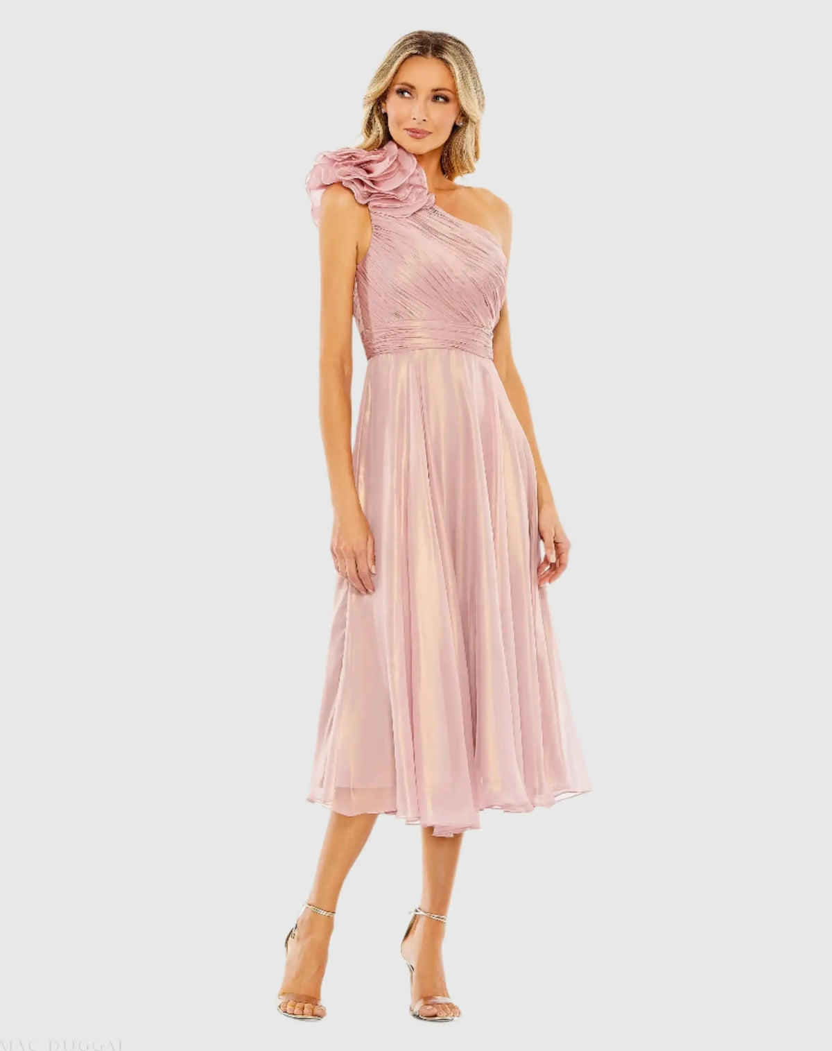 Women's Dress One Shoulder - Tea Length