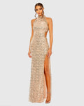 Women's Dress Sequin - Sequin Gown - Neck Sequin Gown