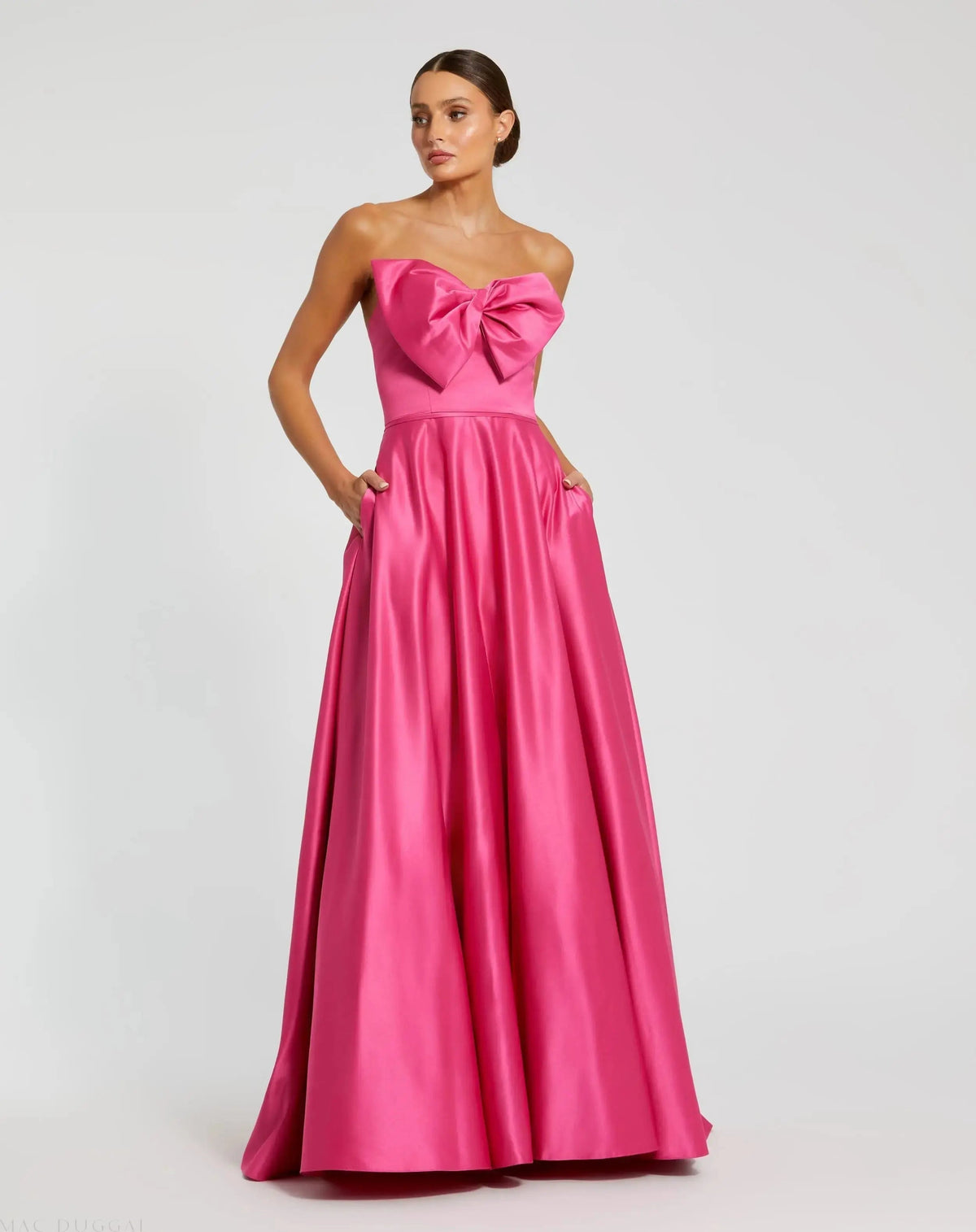 Women's Pink Dress Strapless - Red