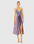 Women's Dress Ruched - Satin Pleated