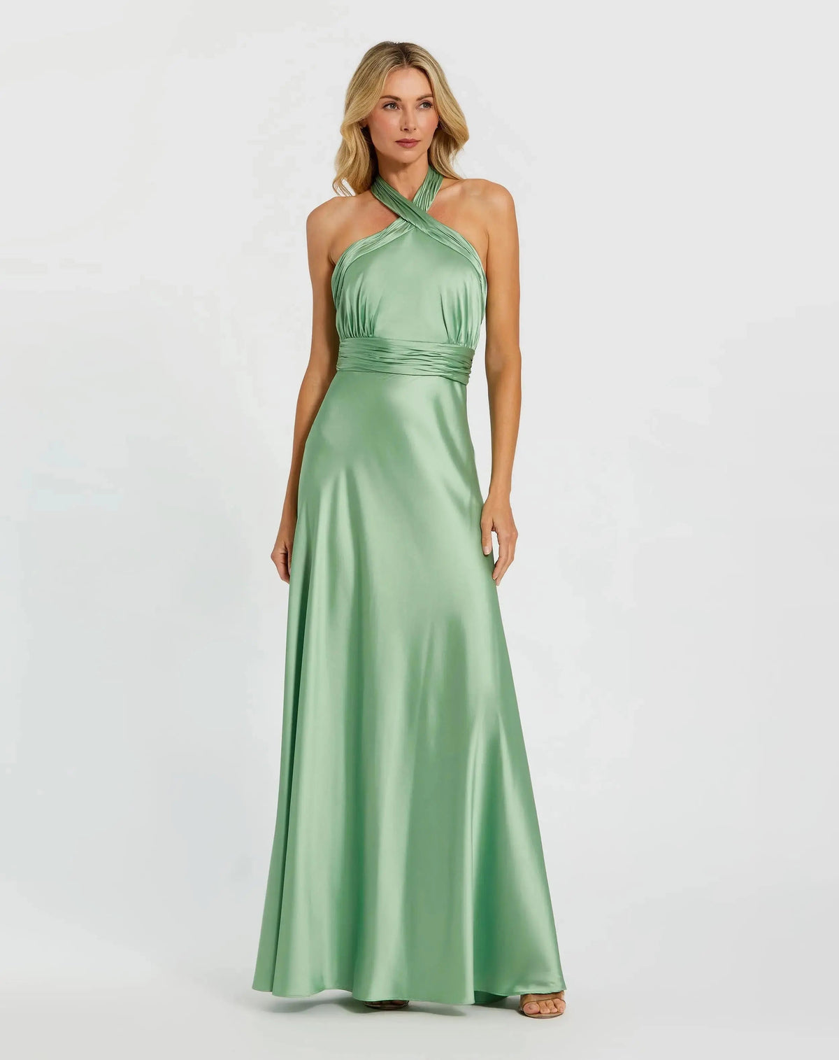 Women's Dress Satin Halter - Satin Gown