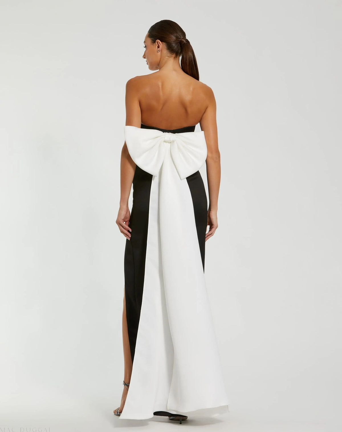 Women's Black Dress Satin Strapless - Black