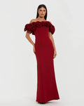 Women's Red Dress - Black Floral