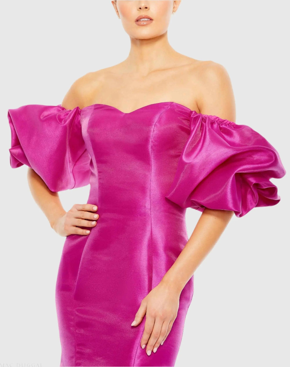 Women's Pink Dress - Red Satin