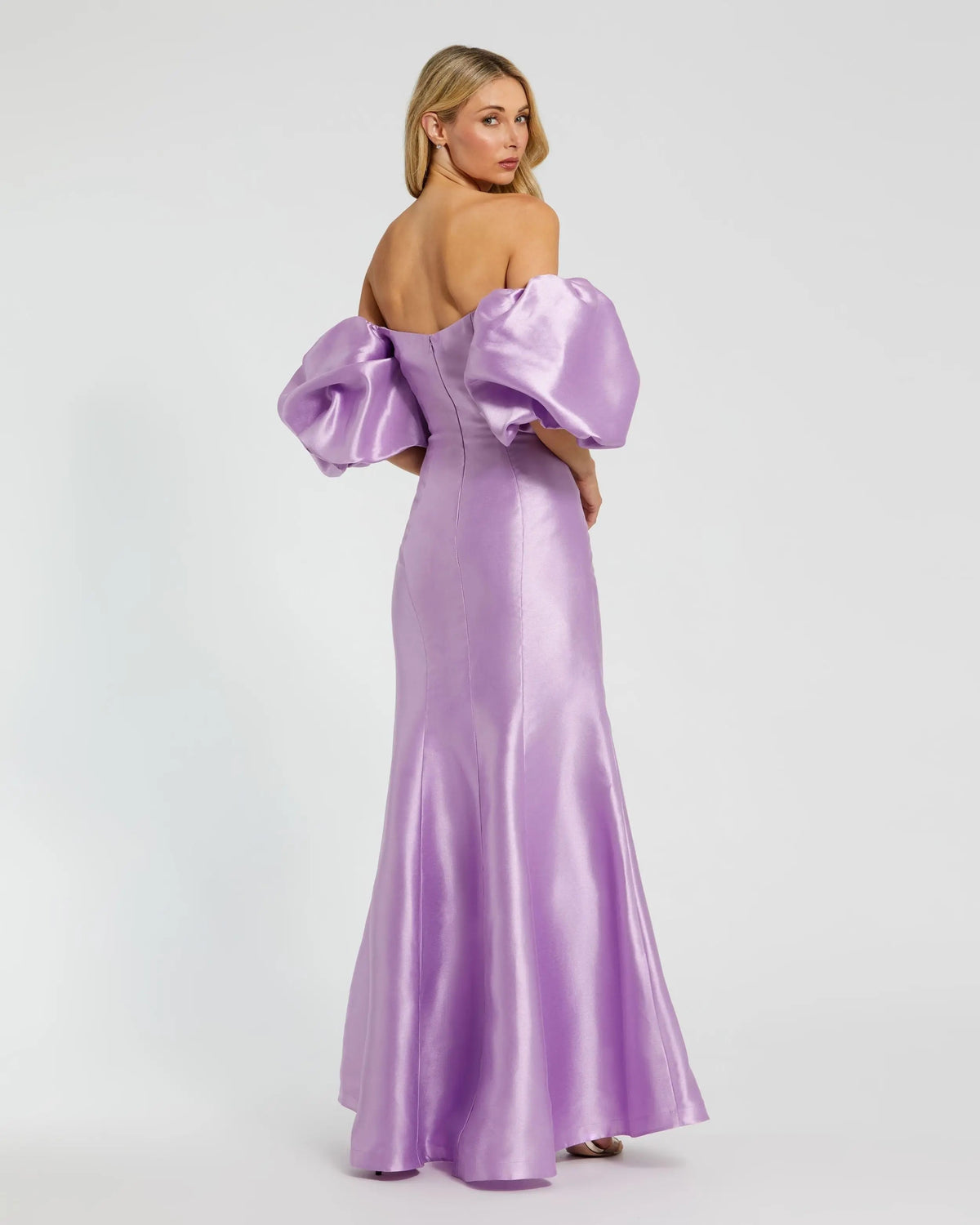 Women's Purple Dress - Black Satin