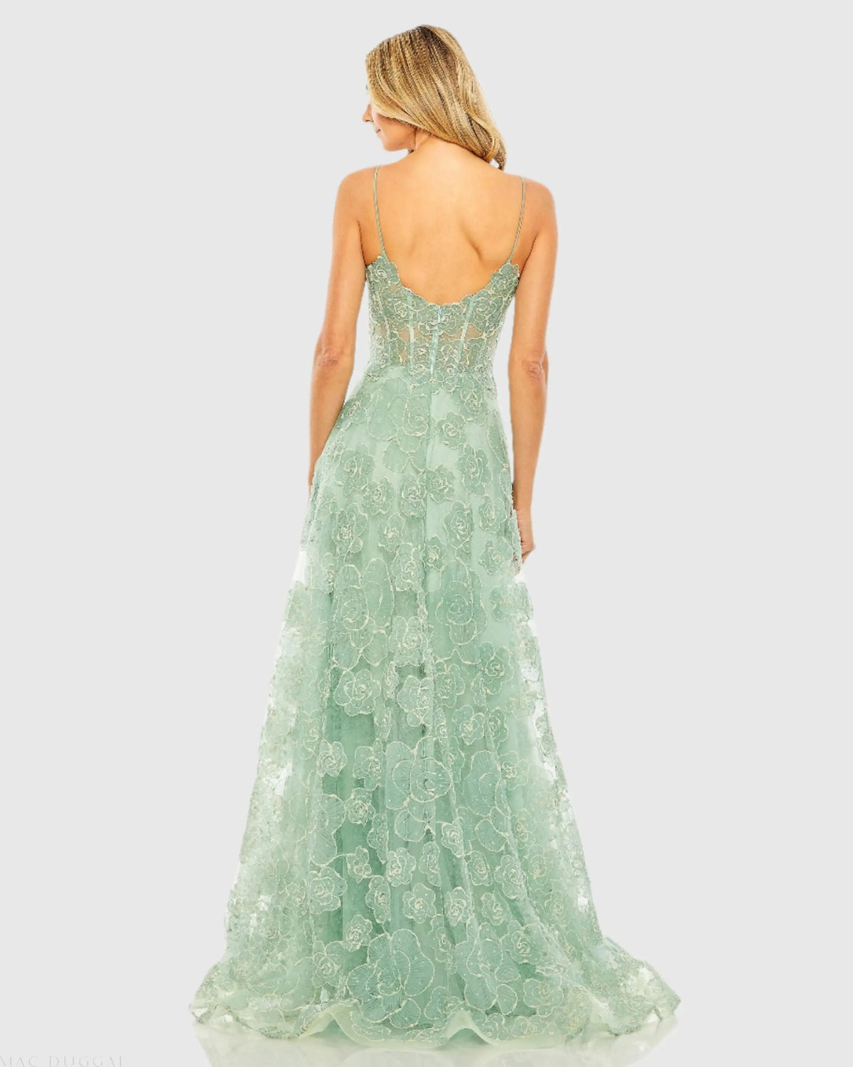 Women's Green Dress - Black Lace Floral